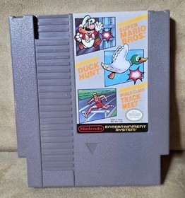 Super Mario Bros Duck Hunt & World Class Track Meet W/Zapper - NES 1985 Nintendo
