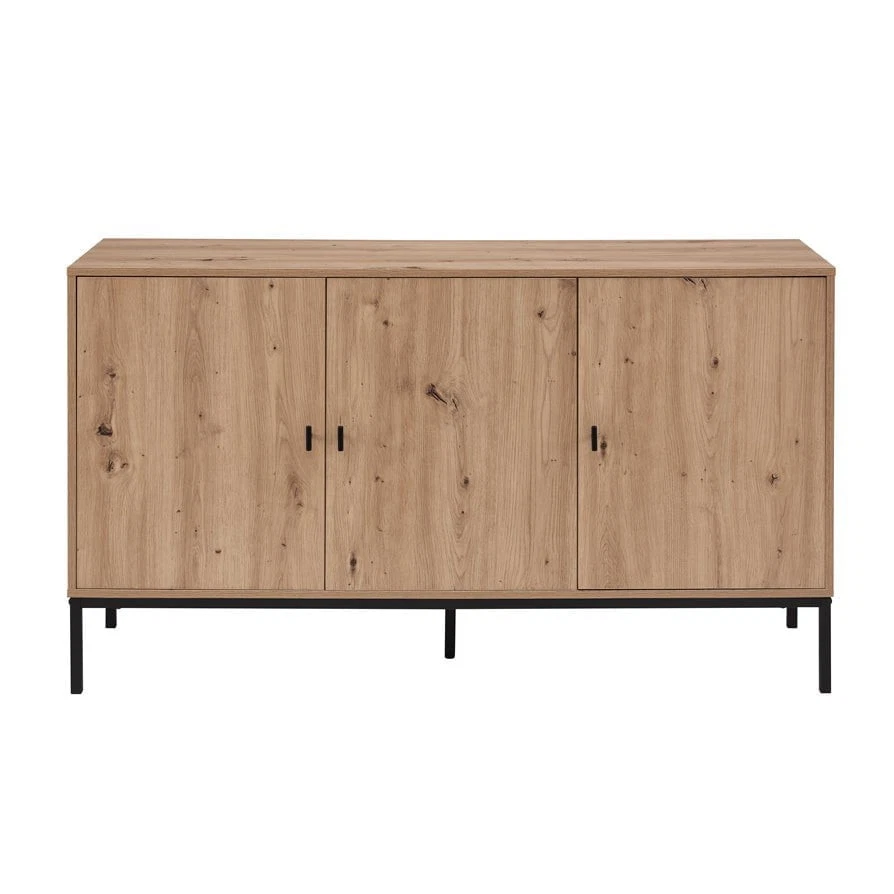 Dusk Willow Oak Effect & Black 3 Door Sideboard RRP £195