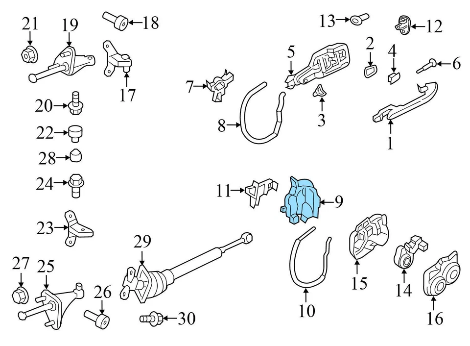 AUDI S5 2014-2017 - Pestillo de puerta delantera izquierda/actuador de bloqueo 8J1837015F Foto 3 de 4