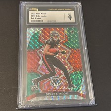 2022 Panini Mosaic -  Drake London RC #312 Mosaic Red and Green Prizm. CSG 9