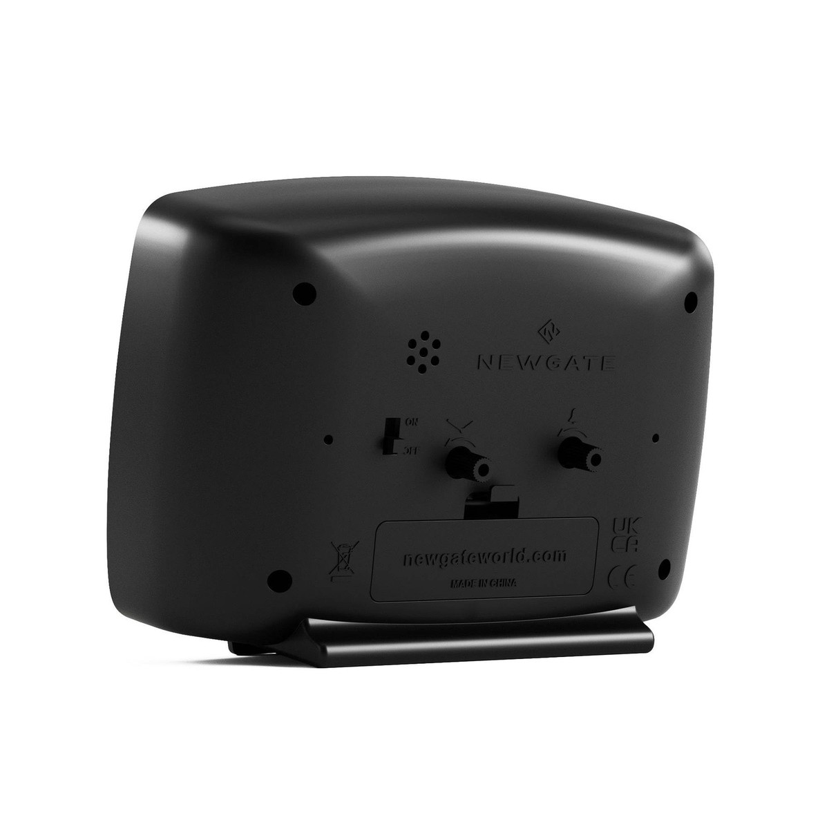 Brooklyn Retro Alarm Clock Rectangular Matt Black Silent Sweep