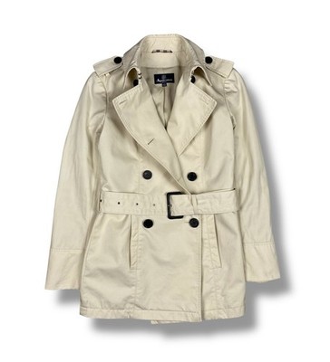 Aquascutum London Damen Beige Trenchcoat Gürtel Baumwolle Jacke UK6 US2 IT38