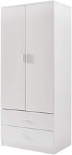 Panana 2 Door Combination Wardrobe Tall Big Wooden Wardrobe With 2 Big Drawers B