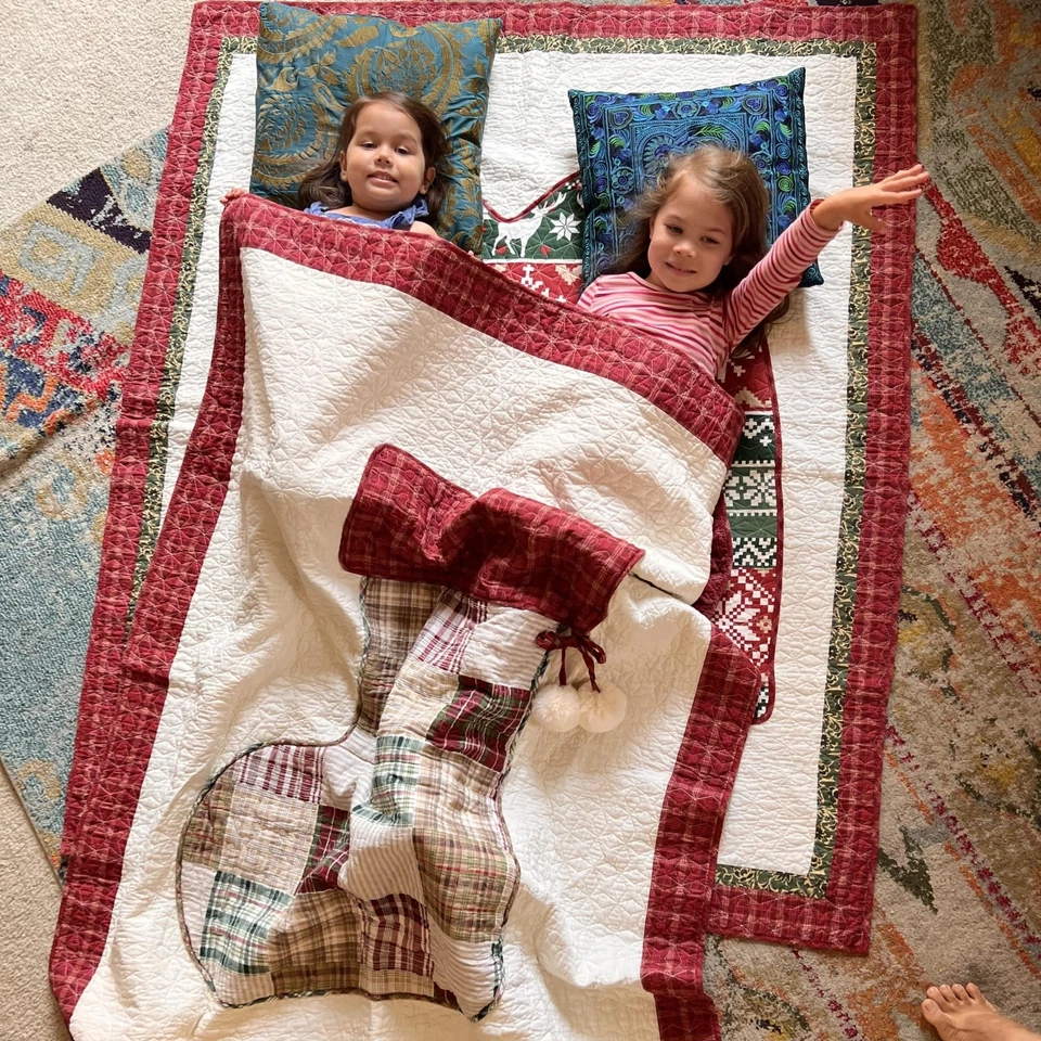 Edredón de retazos 100 % algodón estilo vacaciones Groenlandia Home - Medias alegres Foto 4 de 4