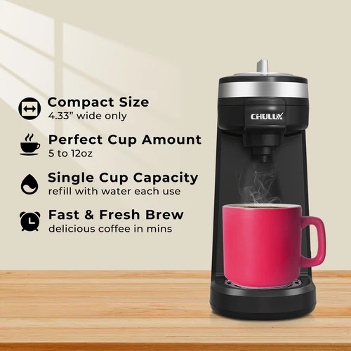 Single Serve Coffee Maker for K Capsule, One Cup Coffee Machine, Black - Picture 2 of 8