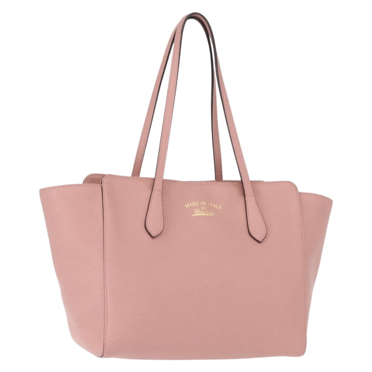 GUCCI Swing Tote Bag Leather Pink Gold 354408 Auth am9500 | eBay