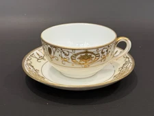 Vintage Noritake Japan Hand Painted Gold Gilt Tea Cup & Saucer Set No. 16034