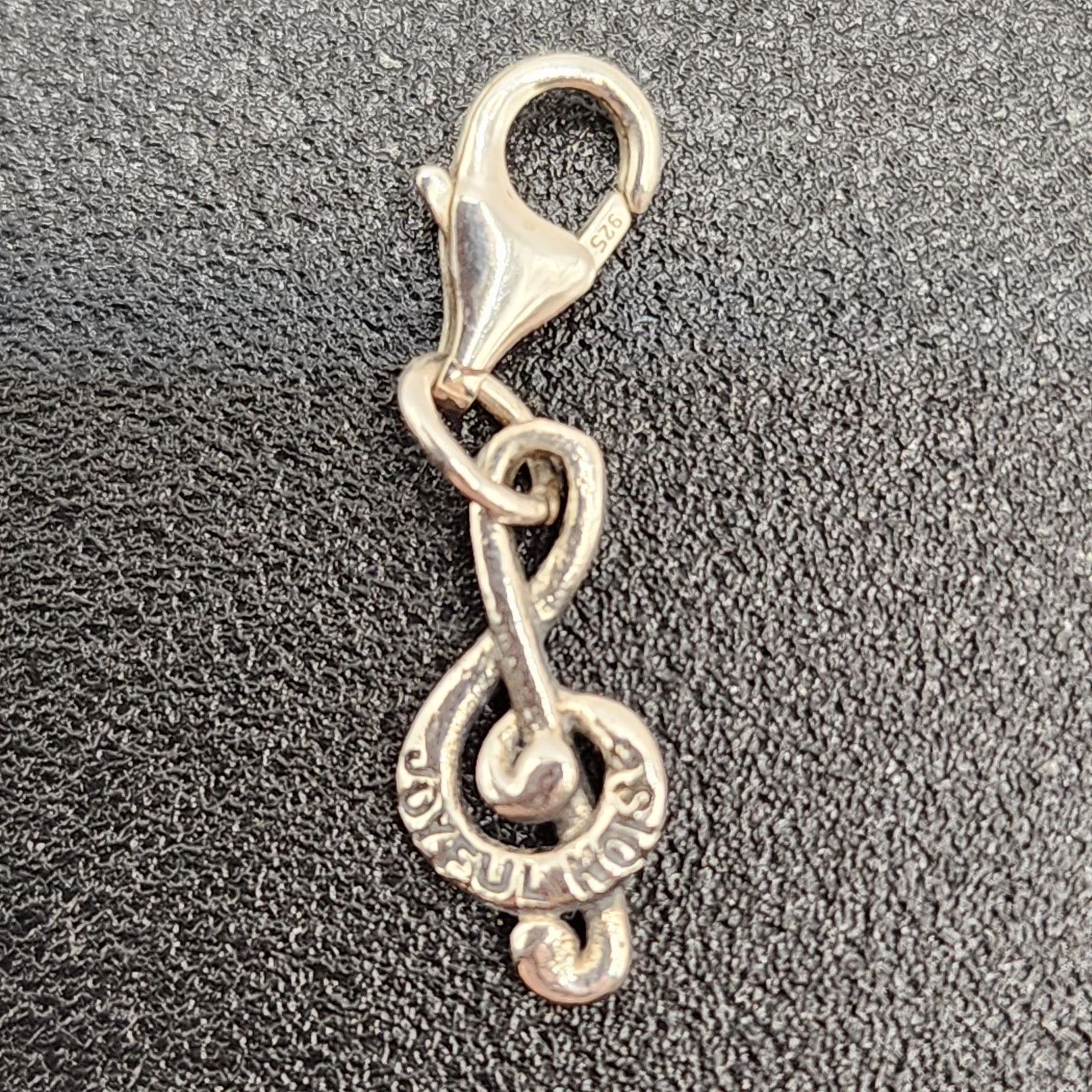 925 NEW Sterling Silver Pendant- Treble Clef "Joyful Noise" 14mm Length