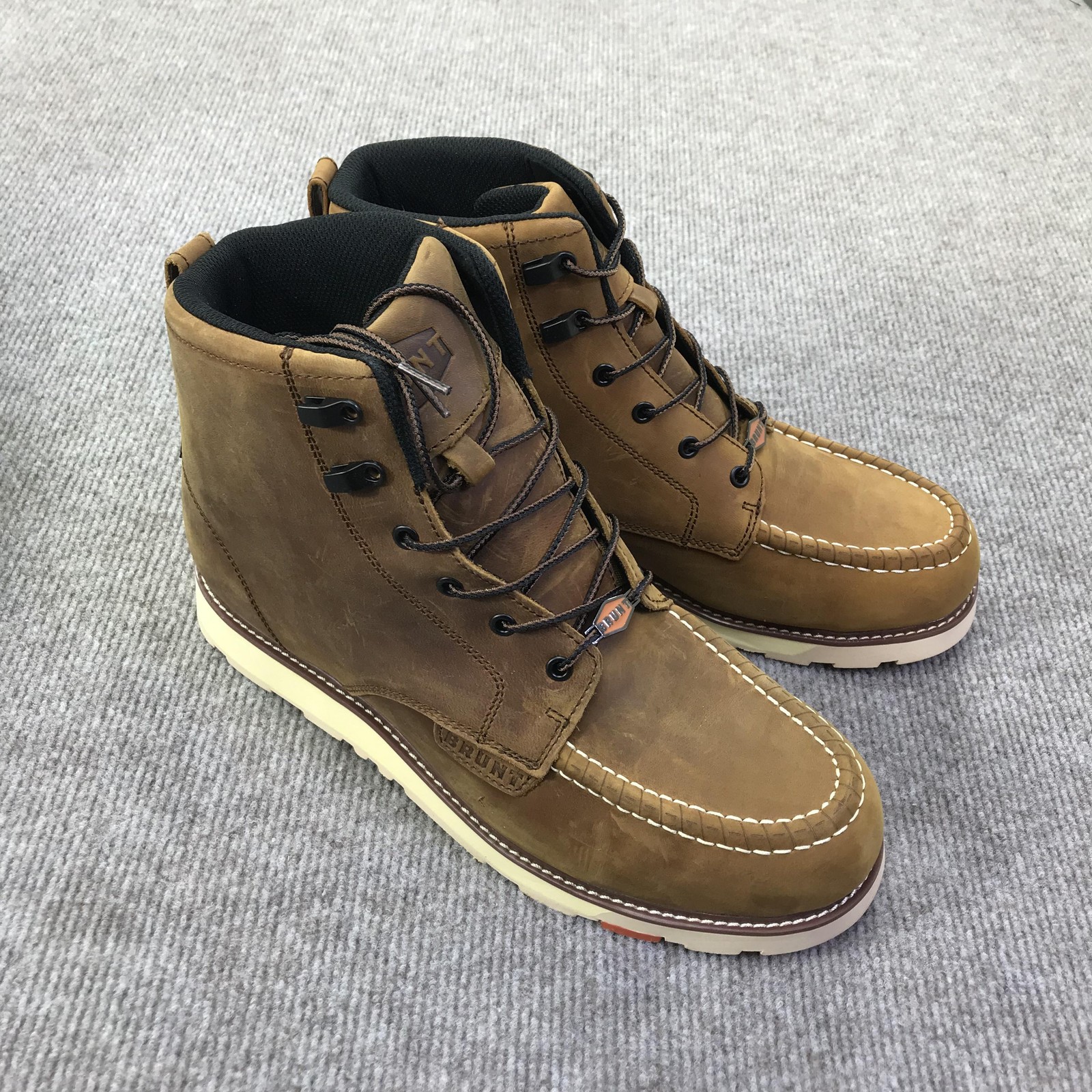 Brunt Marin Boots Mens Size 13 Brown Leather Moc Toe Work EH ASTM F2892-18