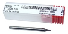 1835-0380.057 Kyocera .0380" Carbide 4 Flute End Mill Ball End .0380" Diameter