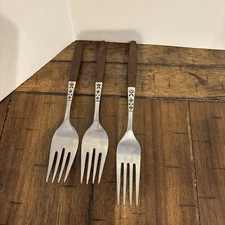 3 MCM Vintage EKCO Eterna CANOE MUFFIN Flatware Japan  2 Salad 1 Dinner Forks