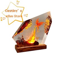RGB Dragon Night Light LED Resin Lamp 3D Carved Mood Light Xmas Gift 1PC 25 15cm