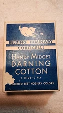 Vintage Belding Heminway Corticelli Handy Midget Darning Cotton 11 Spools 2 Ply