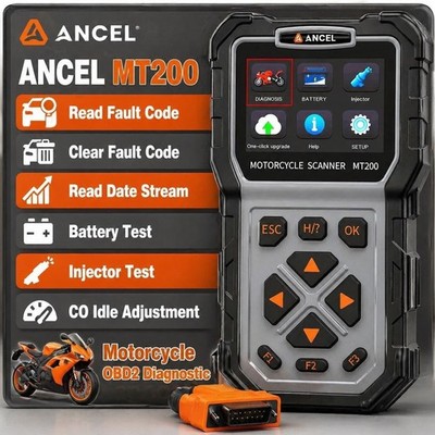 ANCEL MT200 ATV UTV Motorcycle Diagnostic Tool Motor Scan Anti-theft System Test