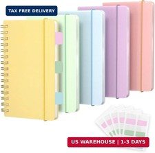 5 Pack Small Mini Pocket Spiral Notebook 5.5x3.5, Hardcover Little Notebook with