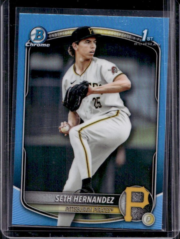 2025 Bowman Draft Seth Hernandez Chrome Sky Blue Refractor 1st #BDC-25 Pirates
