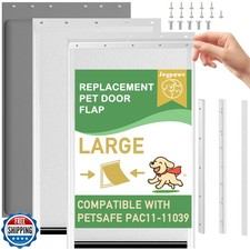 3-Flap Dog Door Replacement Insulated Flap with Clamp, Metal Brac