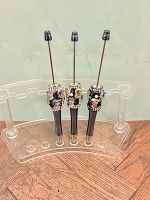 3 pc DIY beaded pens UV Black Decorated Cute Girl