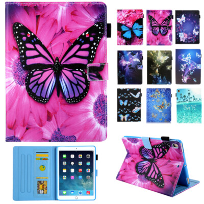 For iPad 10.2 7th 8th 6th Air 9.7 Pro 11 Cute Luxury Butterfly Leather Flip Case