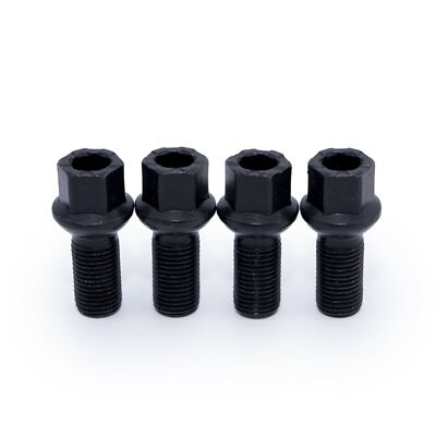 Fits Seat ATECA Original Alloy Wheel Bolts Stud Nuts M14x1.5 Radius 17mm Black