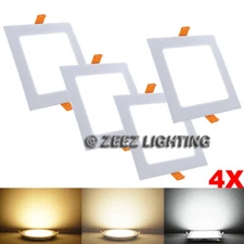 4 Pack 25W 11-Inch Square Natural White Recessed Lighting LED Ceiling Down Light