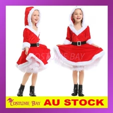 Kids Girls Christmas Xmas Ms Miss Santa Claus Costume Party Tutu Dress Outfits