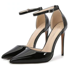 Women High-heeled Strap Buckle Pointed Toe Stilettos Plus Size Party Shoes Pump