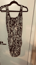 Tarte Gray SnakeSkin Print Gray Dress Ruched Sides SZ  S
