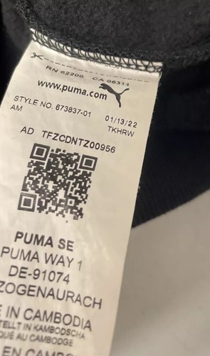 PUMA Men's Fleece Split Graphic Crew Neck Sweatshirt Logo Pullover BLACK LARGE - Picture 5 of 8