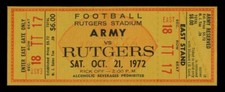 1972 ARMY RUTGERS SCARLET KNIGHTS: 7-4 FULL FOOTBALL TICKET CONFERENCE CHAMPIONS