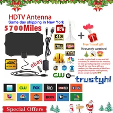 Small size TV antenna Digital 4K 1080P Antena Indoor HDTV Signal Amplifier