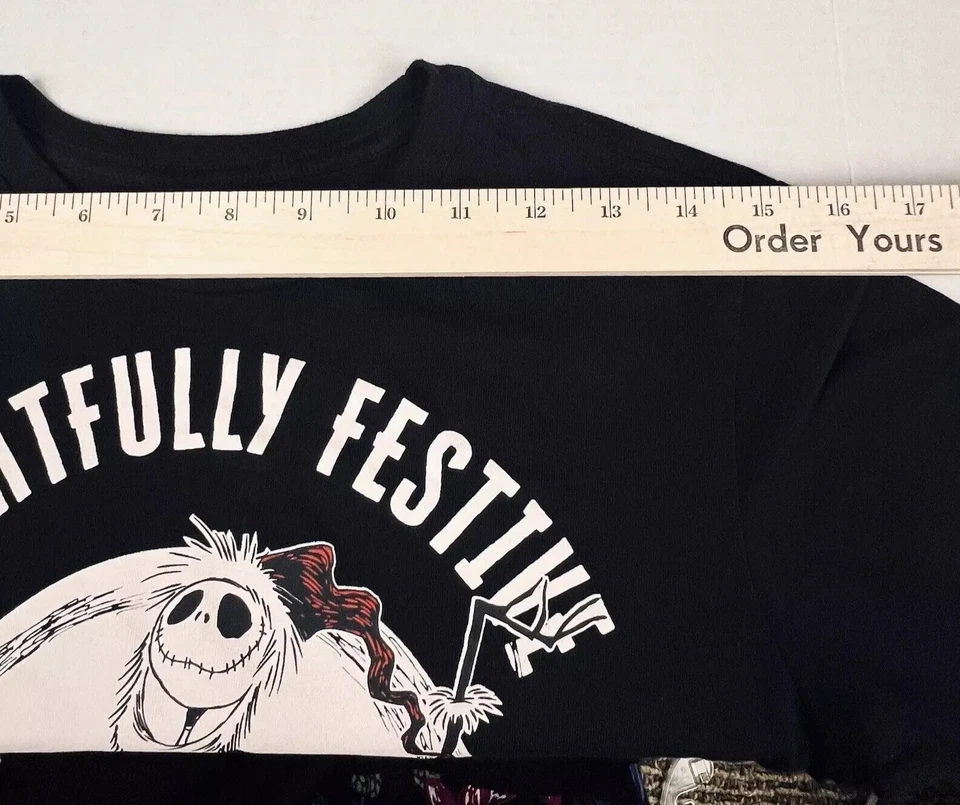 Disney Shirt Boys XL Black Nightmare Before Christmas Movie Tee Holiday - Image 4 of 4