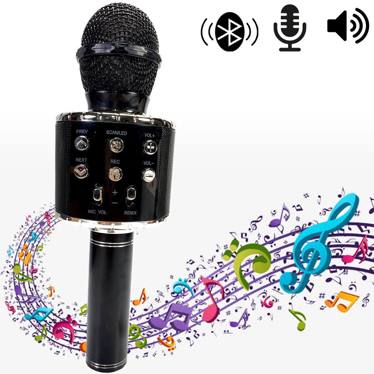Wireless Bluetooth Karaoke Microphone Mic Speaker Fits All