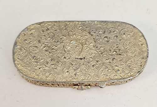 Estee Lauder Vintage Smalto Blu Tono Oro Ovale Ornato Profumo Compatto - Foto 2 di 10