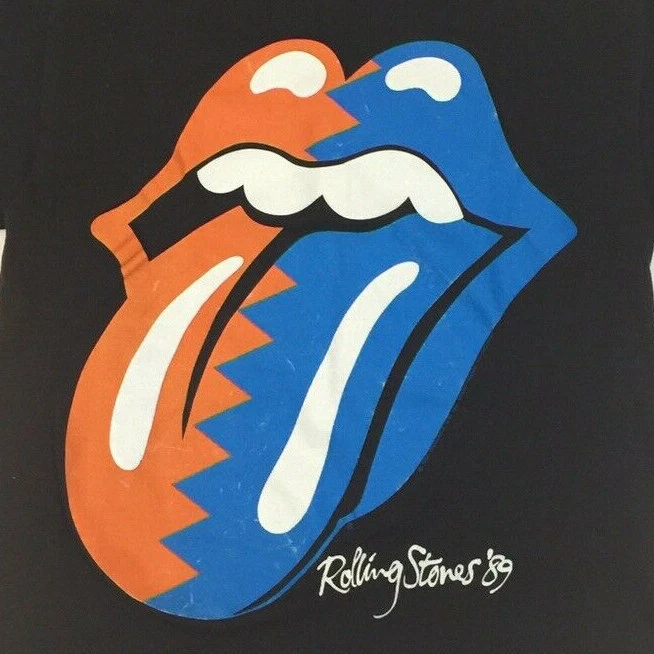 Camiseta De Colección Rolling Stones '89 Gira Norteamericana 1989 Camiseta Banda de Rock de 2 Caras L Foto 2 de 4