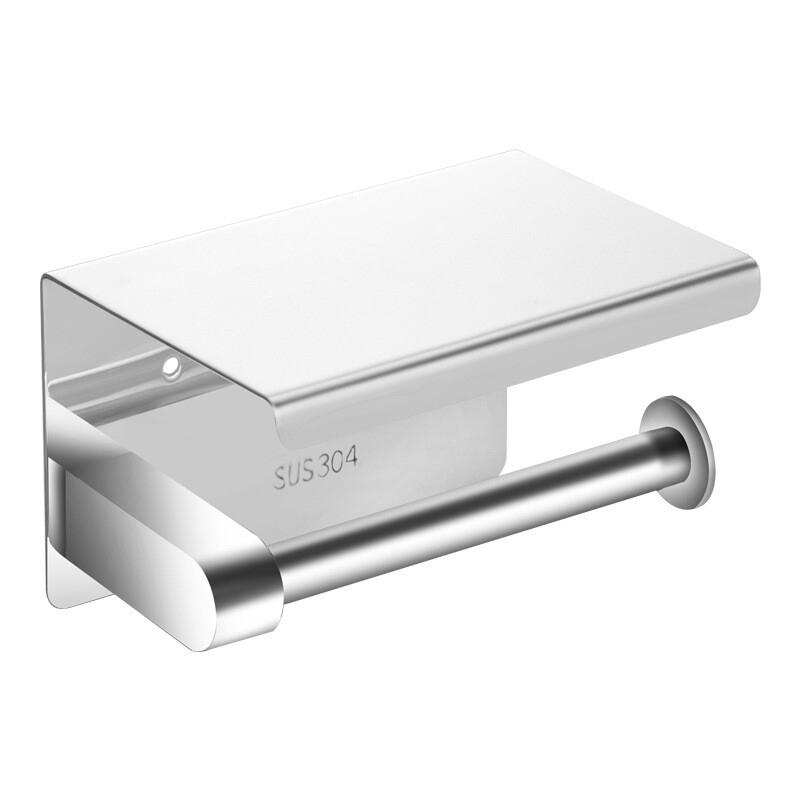 Toilet Roll Holder Mobile Phone Storage Wall Mounted With Bathroom