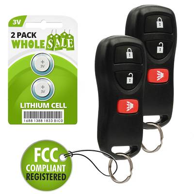 2 Replacement For 2003 2004 2005 2006 2007 Nissan Murano Key Fob Remote