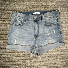 Pacsun Size 27 Girls Youth Shorts The Shortie Cuff Mid Rise Blue Denim