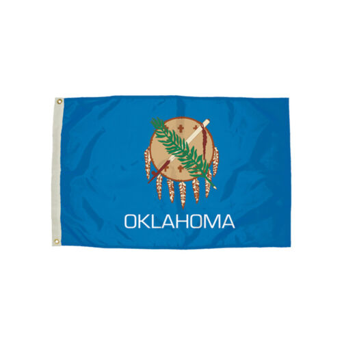 Flagzone LLC FZ-2352051 3x5 Nylon Oklahoma Flag with Heading and Grommets