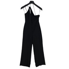 Mango MNG Women Black Asymmetric Long Jumpsuit Size S