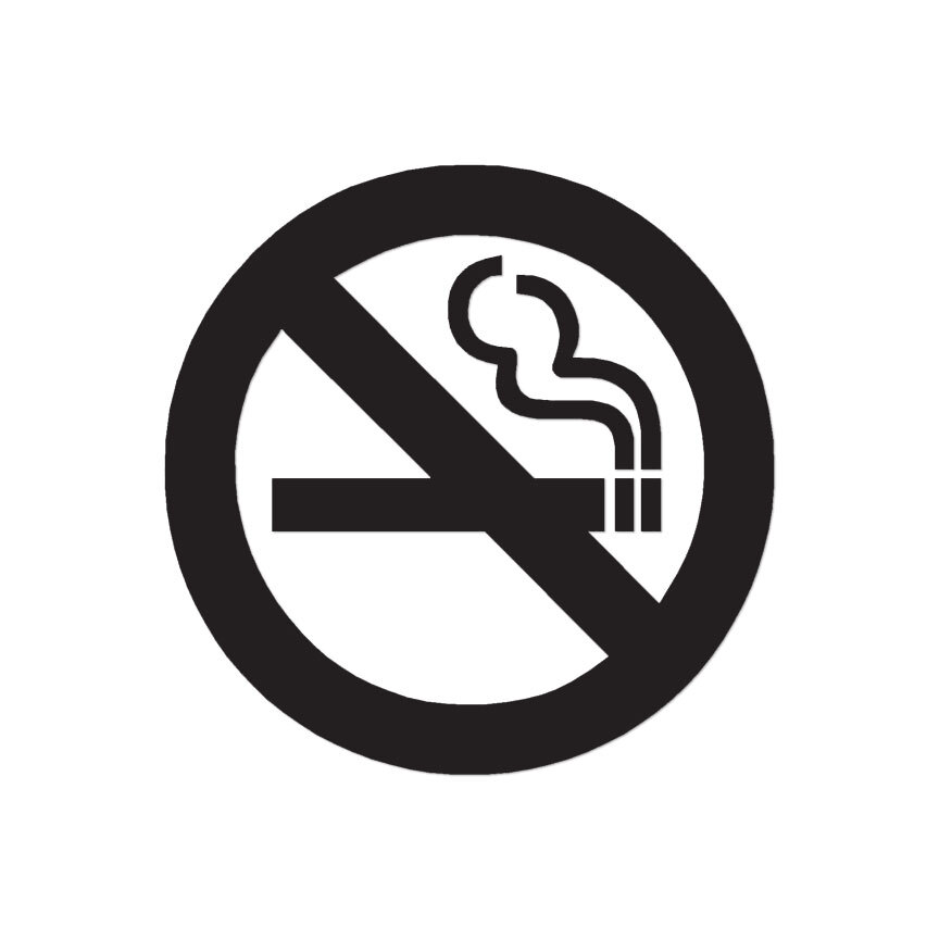 no smoking symbol without cigarette No Smoking Sign - Vinyl Decal Sticker - Multiple Color & Sizes - ebn932