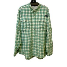 Columbia PFG Super Bahama Men's L Multicolor Plaid Vented Casual Button Shirt