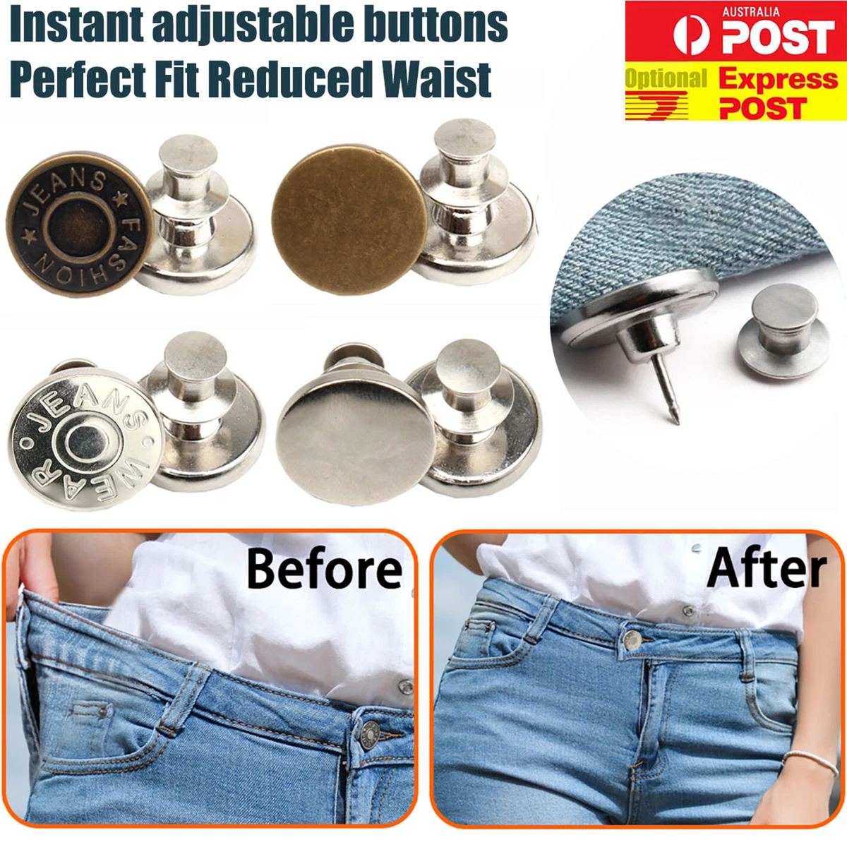 1 Set Of Pant Waist Tightener Instant Jean Buttons For Loose Jeans