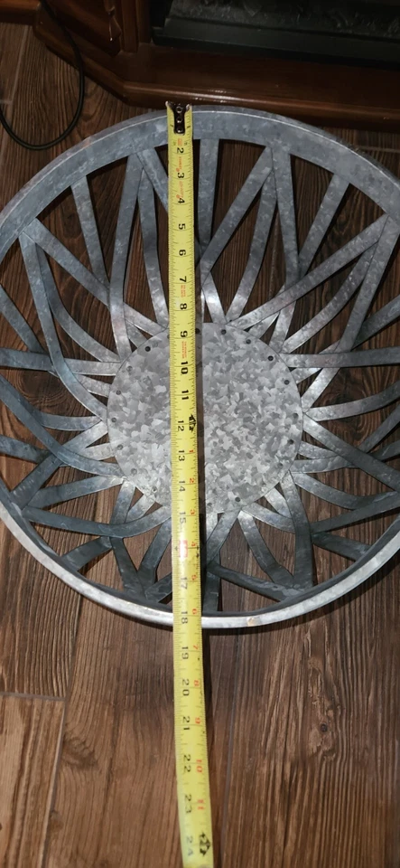 Juego de Cestas de Metal Galvanizado 2 14", 18" Calidad Hecho con Almohadillas en la Parte Inferior "Arlene" Foto 2 de 4