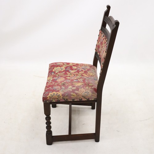 6 Old Charm Dining Chairs Tudor Brown Studded Upholstery FREE UK Delivery - Picture 9 of 19