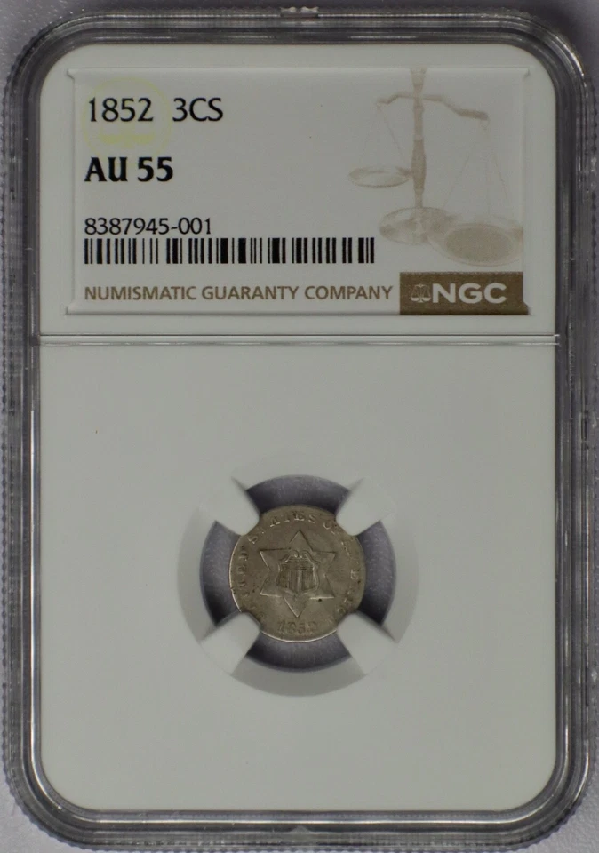 1852 Three Cent Silver - NGC AU 55 - Image 3 of 4