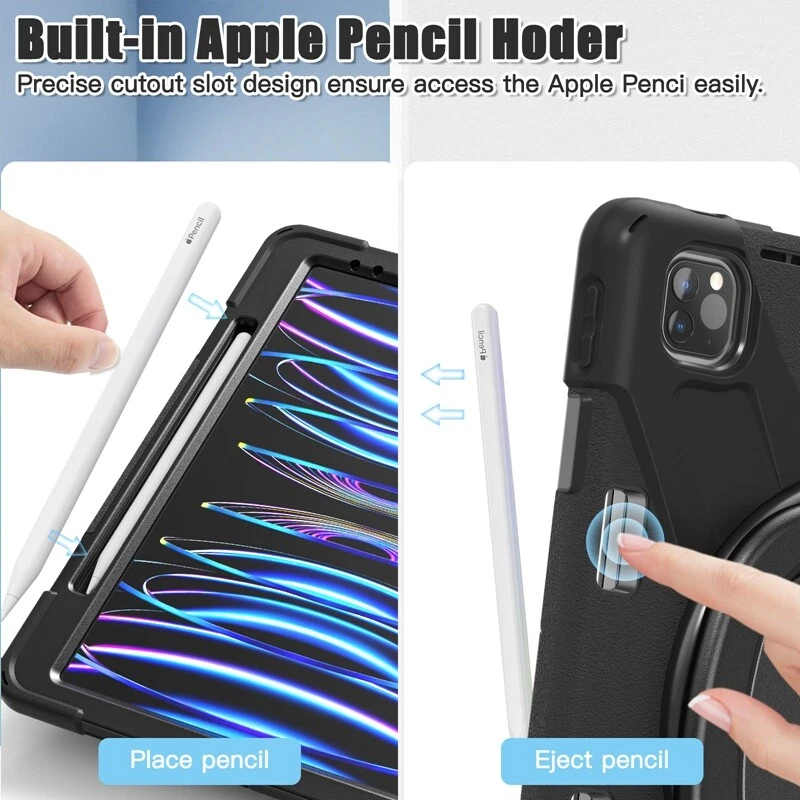 Rotating Shockproof Carry Tablet Case For Apple iPad Pro 12.9 Pro 11 Pro 10.5 - Image 4 of 4