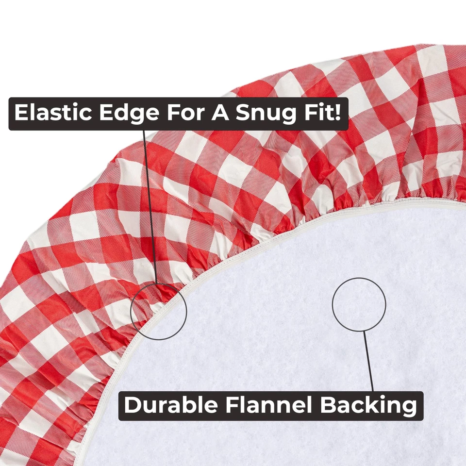 Round Vinyl Tablecloth Fitted Elastic Flannel Backed table cover Indoor/Outdoor - Image 2 of 4