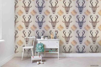3D Elk Seamless Wallpaper Wall Mural Removable Self-adhesive 213