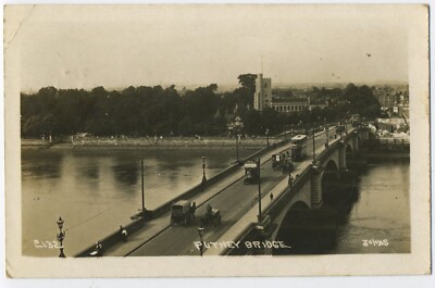 Putney Bridge London Vintage Echt Foto Postkarte H4
